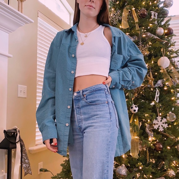 ✨NORTHWEST GREEN PLAID BUTTON UP✨ - Picture 1 of 7